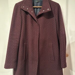 United Colors Of Benetton Maroon Wool Top Coat